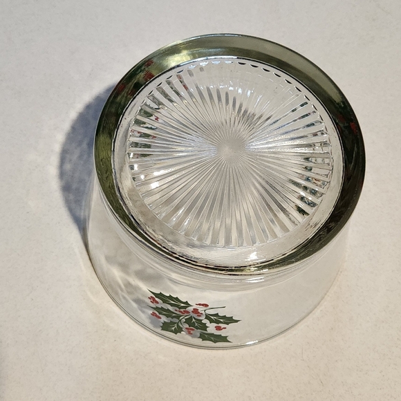 Holly Design Clear Glass Serving Bowl Indiana Glass GUC Vintage - Picture 3 of 4
